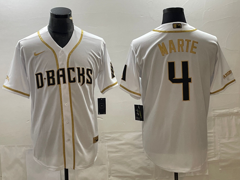 Men's Arizona Diamondbacks Ketel Marte #4 White Baseball Jersey